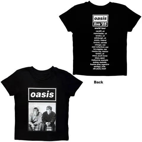 Kids T-Shirt: Wonderwall Live '25 World (Black) (Back Print & Ex-Tour)