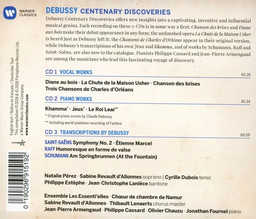 DEBUSSY - CENTENARY DISCOVERIES