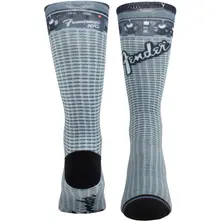 Fender, Ponožky Unisex Crew Socks: Amplifier Sublimation (Black)  (UK Size 6.5 - 11), Unisex, Čierna
