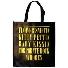 Eco Shopper: Yellow Happy Face (Black) (Back Print) thumbnail