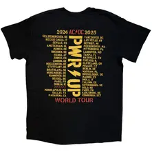 Unisex T-Shirt: PWR-UP Logo World Tour '24-'25 (Black) (Back Print & Ex-Tour) thumbnail