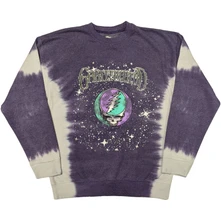 Crewneck Unisex Dip Dye Sweatshirt: Cosmic Stealie (Wash Collection) (Purple)