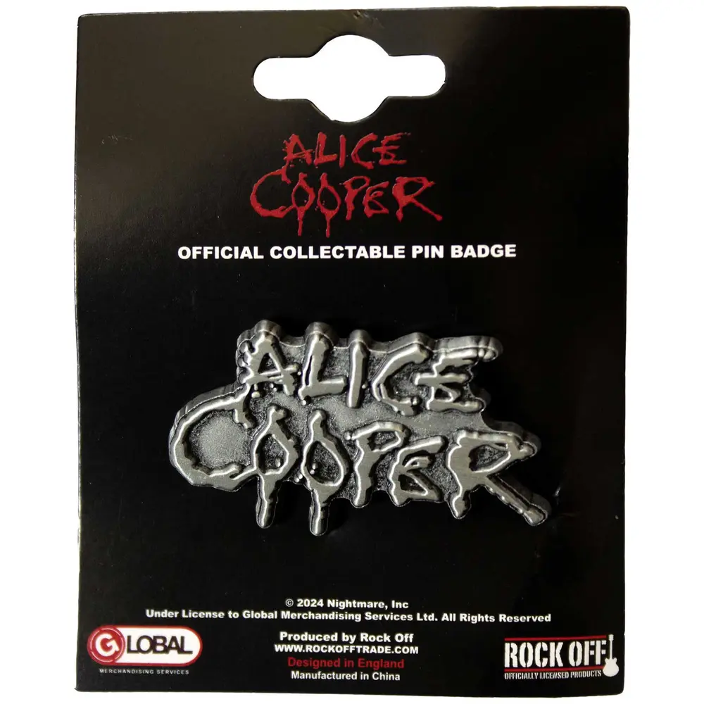 Alice Cooper – Dripping Logo Silver (Odznak)
