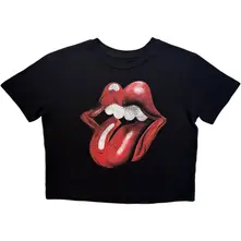 Ladies Crop Top: New Tongue (Black) thumbnail