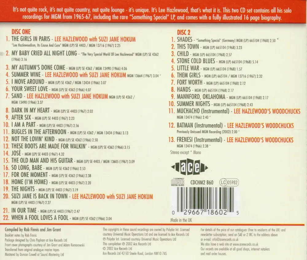Lee Hazlewood – THESE BOOTS ARE:ANTHOLOGY (CD)