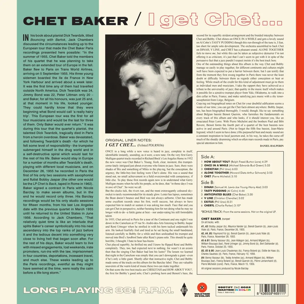 Chet Baker with Bobby Jaspar - I Get Chet... (Red Vinyl)