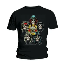 Guns N’ Roses, Tričko Vintage Heads, Unisex, Čierna