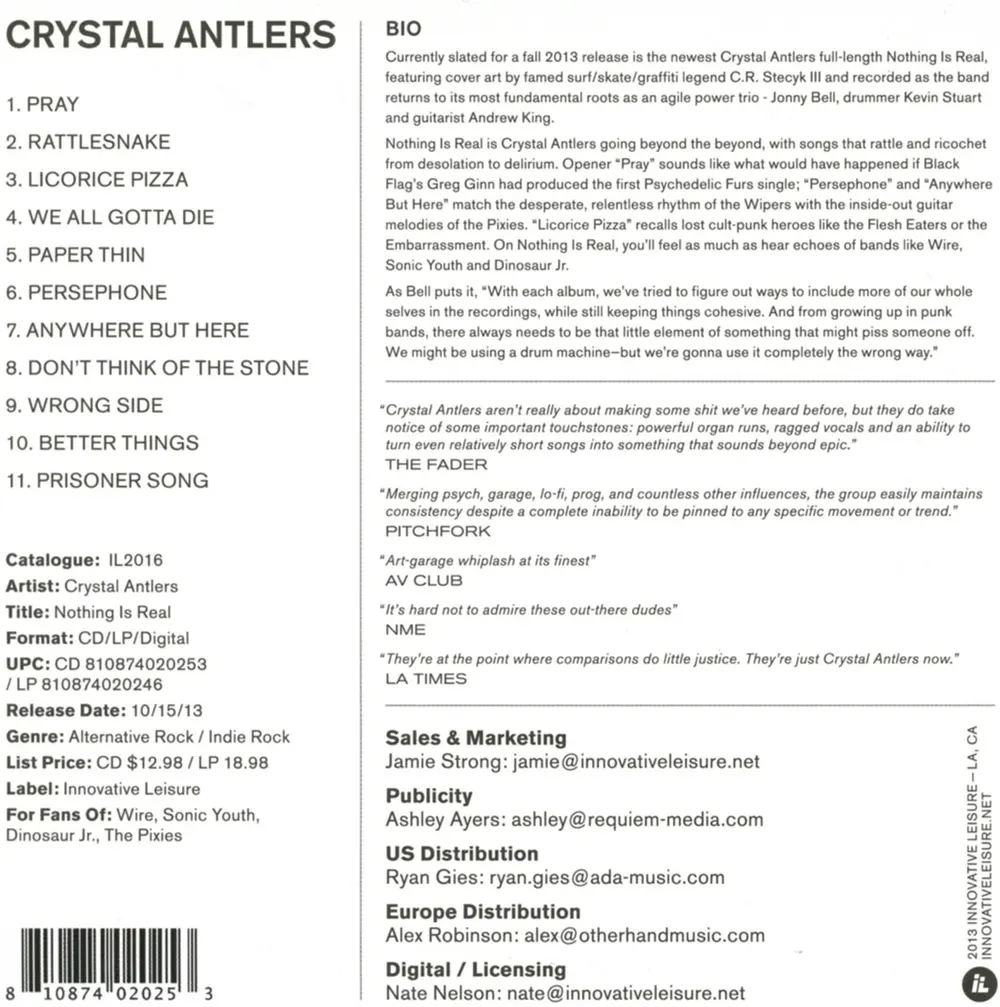 Crystal Antlers – NOTHING IS REAL (CD)