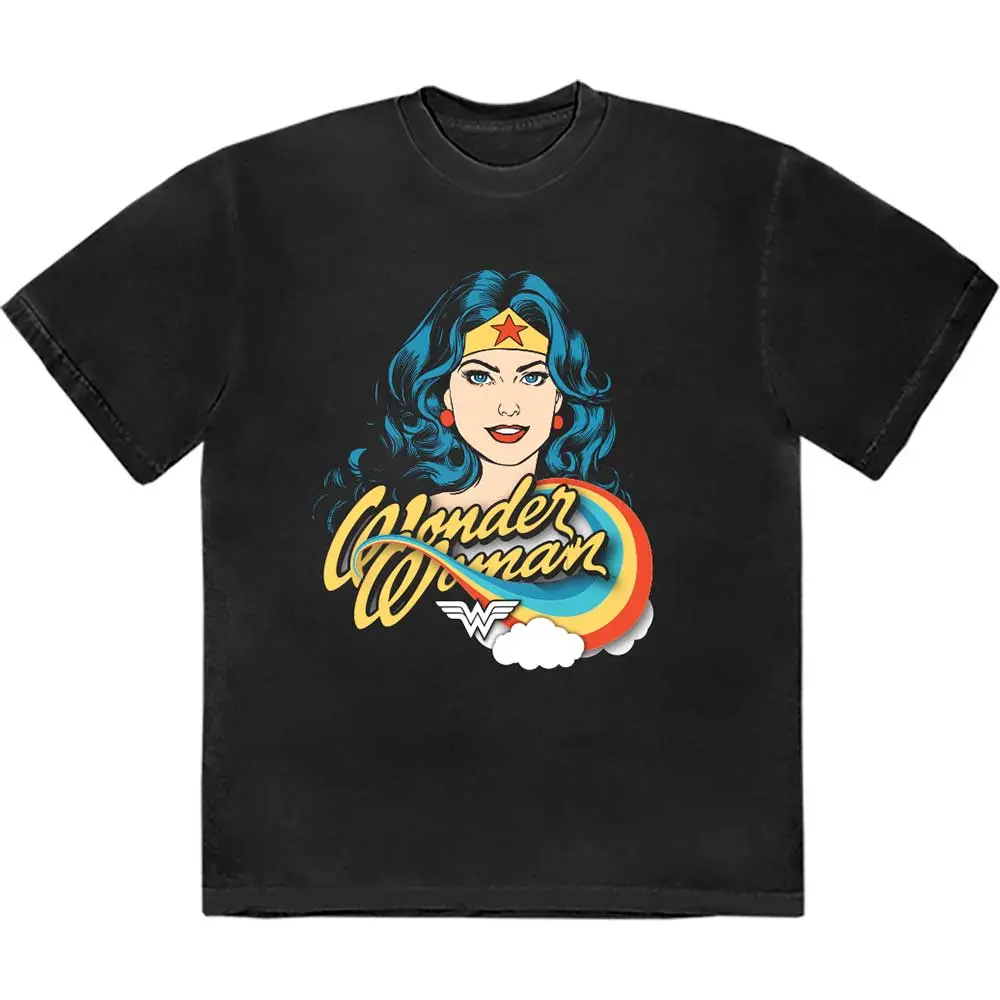 Wonder Woman Rainbow (Noir) (T-shirt)