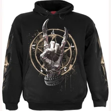 Unisex Pullover Hoodie: Pure Metal (Black) (Back & Sleeve Print) thumbnail