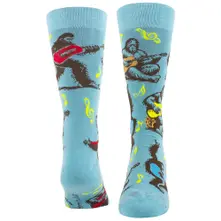 Unisex Crew Socks: Monkeys (Blue)  (UK Size 6.5 - 11)