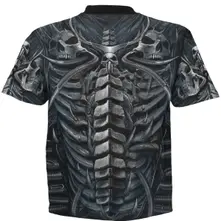 Unisex T-Shirt: Skull Armour (Black) (All Over Print) thumbnail