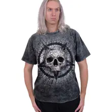 Unisex Acid Wash T-Shirt: Cracking Up (Black & Grey) thumbnail