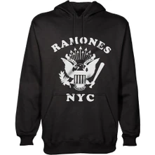 Ramones, Mikina Retro Eagle New York City, Unisex, Čierna