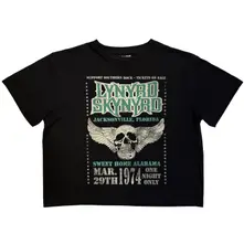 Croptop Ladies Crop Top: Winged Skull (Black)