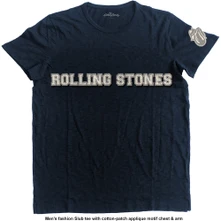 The Rolling Stones, Tričko Logo & Tongue, Unisex, Modrá