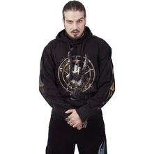 Unisex Pullover Hoodie: Pure Metal (Black) (Back & Sleeve Print) thumbnail