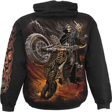 Unisex Pullover Hoodie: Bike Life (Black) (Back & Sleeve Print) thumbnail