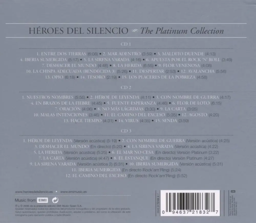 Héroes del Silencio – PLATINUM COLLECTION (CD)