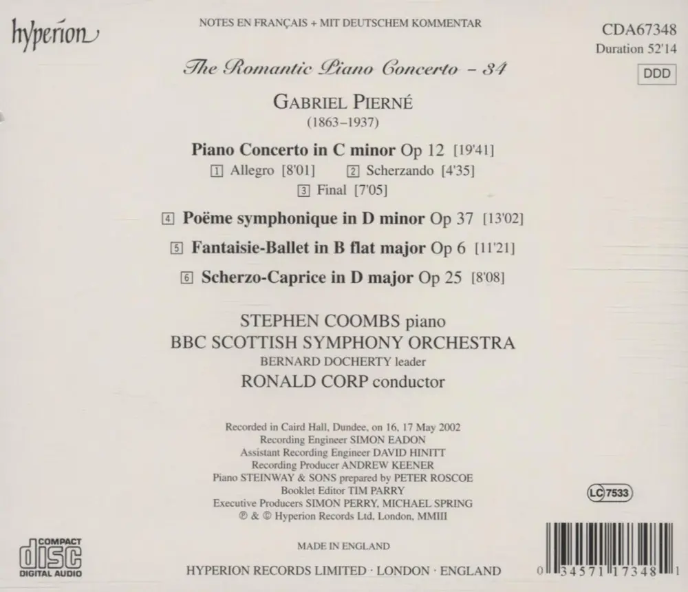 PIERNE: PIANO CONCERTOS