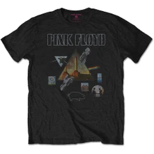 Pink Floyd, Tričko Montage, Unisex, Čierna