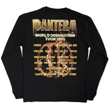 Unisex Long Sleeve T-Shirt: World Domination Tour (Black) (Back Print) thumbnail