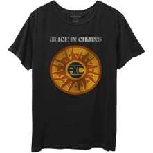 Alice In Chains, Tričko Circle Sun Vintage, Unisex, Čierna