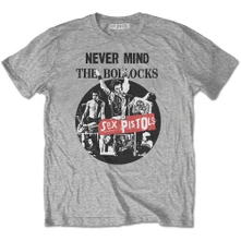 Sex Pistols, Tričko Never Mind The Bollocks, Unisex, Šedá