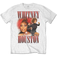 Whitney Houston, Tričko 90s Homage, Unisex, Biela