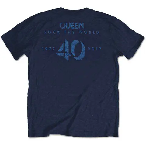 Queen – Tričko News of the World 40th Vintage Logo (Modrá), Unisex, Modrá