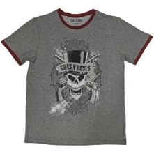 Guns N’ Roses, Tričko Faded Skull, Unisex, Šedá