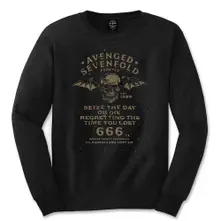Avenged Sevenfold A7X, Tričko s dlhým rukávom Seize the Day, Unisex, Čierna