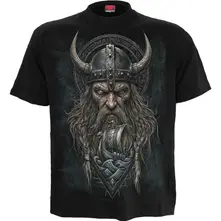 Unisex T-Shirt: Viking Norseman (Black) (Back Print) thumbnail