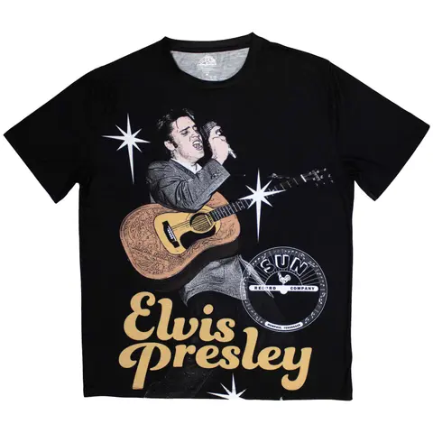 Unisex Sublimation T-Shirt: Elvis Mic (Black)