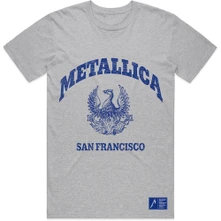 Metallica, Tričko College Crest, Unisex, Šedá