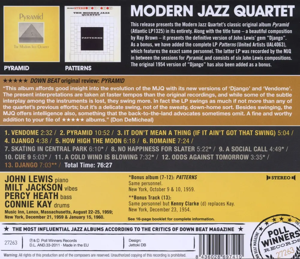 The Modern Jazz Quartet – MODERN JAZZ QUARTET - PYRAMID (CD)