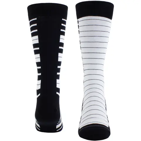 Unisex Crew Socks: Piano (Black) (UK Size 6.5 - 11)