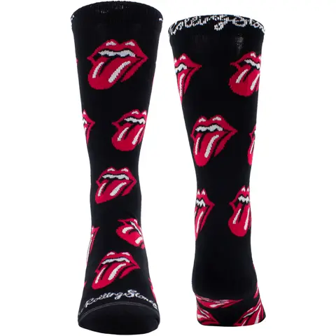 Unisex Crew Socks: Allover Tongues (Black)  (UK Size 6.5 - 11)