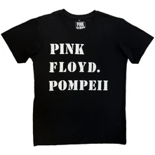 Pink Floyd, Tričko Pompeii Stencil, Unisex, Čierna