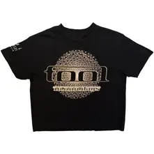 Ladies Crop Top: Eye Geo Glow (Black) (Back Print) thumbnail