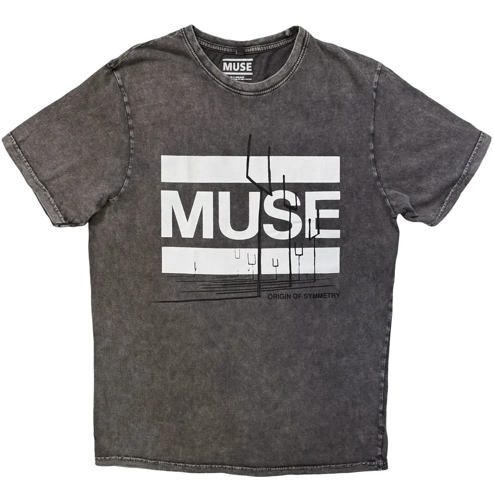 Unisex Stone Wash T-Shirt: Origin Of Symmetry (Charcoal Grey)