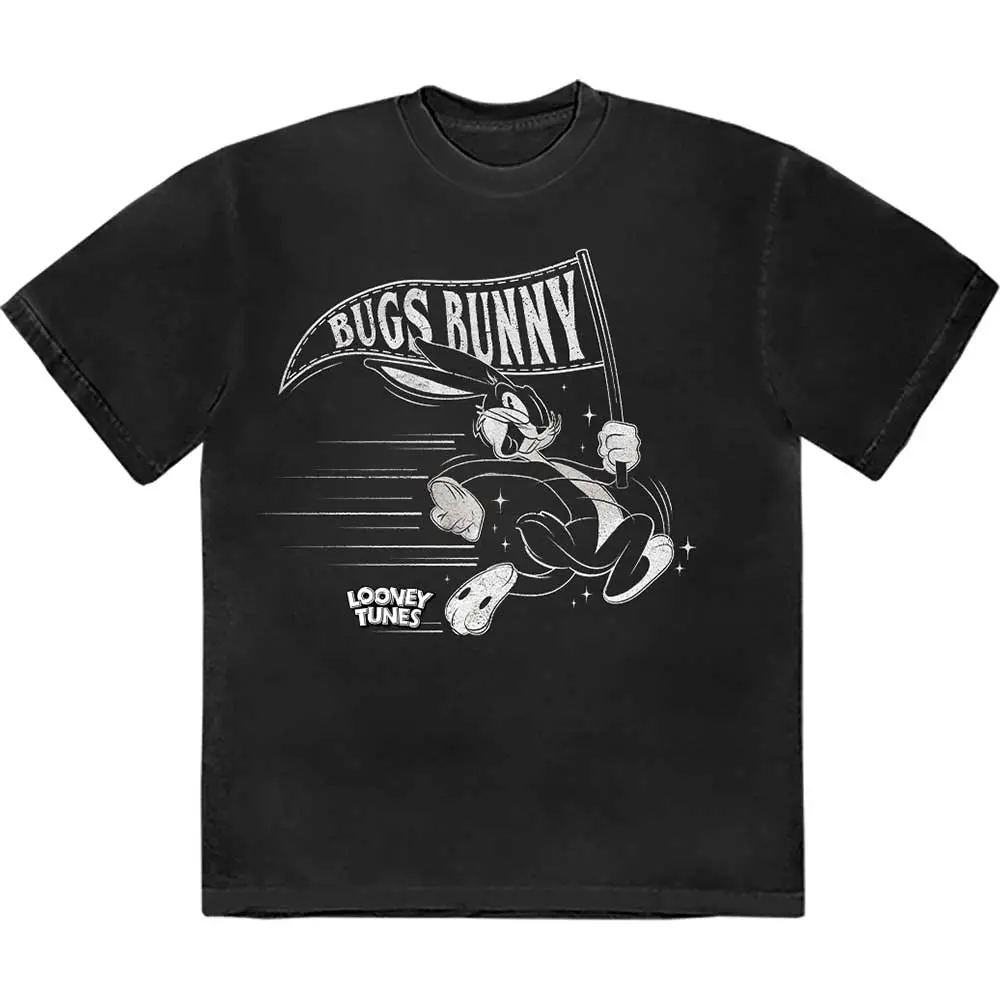 Looney Tunes – Retro Bugs Flag (Noir) (T-shirt)