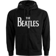 The Beatles, Mikina na zips Drop T Logo, Unisex, Čierna