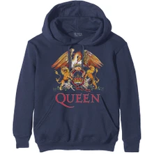 Queen, Mikina Classic Crest, Unisex, Modrá
