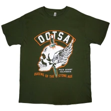 Queens of the Stone Age, Tričko Winged Skull, Unisex, Zelená
