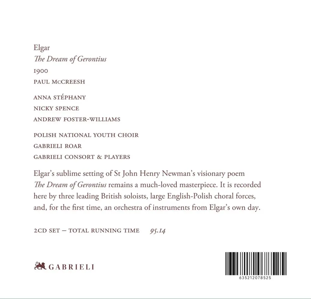 Gabrieli Consort & Players – Gabrieli Consort - Edward Elgar: the Dream of Gerontius (CD)