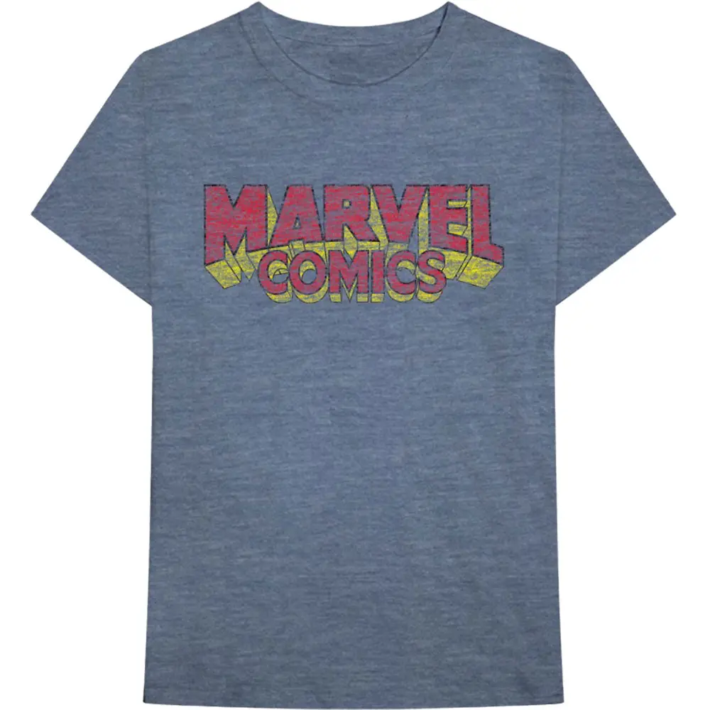 Marvel – Distressed Logo (Blu) (Maglietta)
