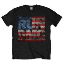 Run-DMC, Tričko Americana Logo, Unisex, Čierna