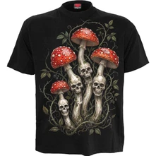 Unisex T-Shirt: Shrooms (Black) (Back Print) thumbnail