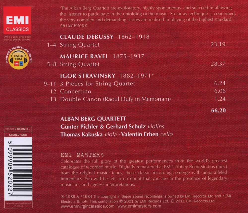 Alban Berg Quartett – STRING QUARTETS (CD)